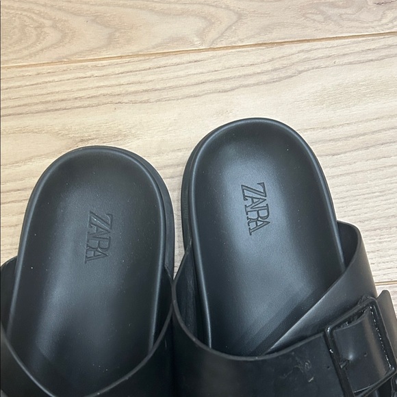 ZARA DOUBLE STRAP SANDALS - Black - Picture 8 of 9